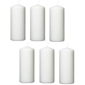 Stumpenkerzen Hillfield 6 Stück weiße Altar Stumpen Kerze
