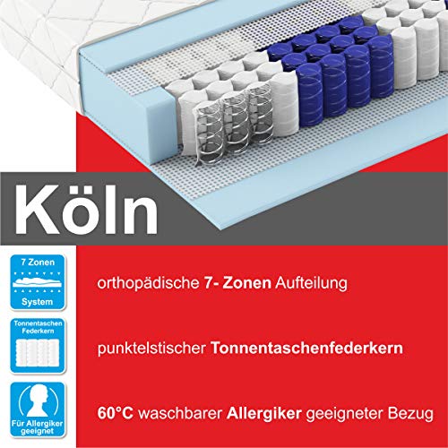 Taschenfederkernmatratze 180 x 200 Matratzen Perfekt „Köln“