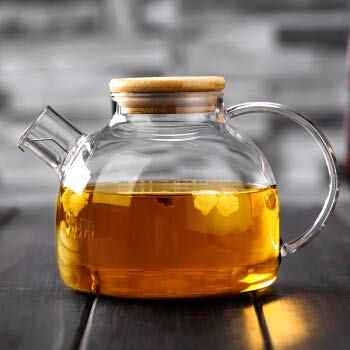 Teekanne Glas TEA & TEA 800ml Teekanne mit Bambusdeckel