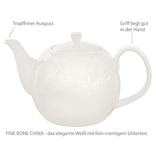 Teekanne mit Stövchen Buchensee, Fine Bone China Porzellan
