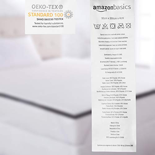 Topper 160×200 Amazon Basics, mit Memory-Schaumstoff