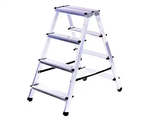 Trittleiter 4 Stufen Verdone ALULEITER KLAPPLEITER 2×4 STUFEN