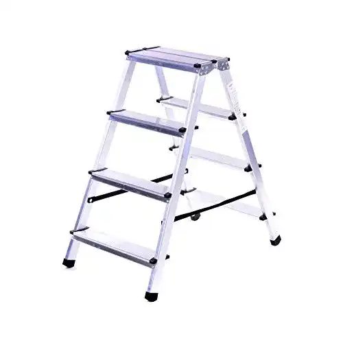 Trittleiter 4 Stufen Verdone ALULEITER KLAPPLEITER 2×4 STUFEN