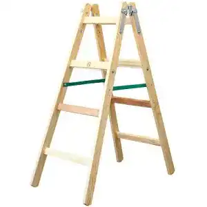 Trittleiter 4 Stufen Verdone ZWEISEITIGE HOLZLEITER