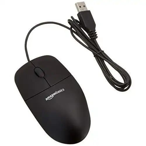 USB-Maus Amazon Basics, Optische Maus mit 3 Tasten