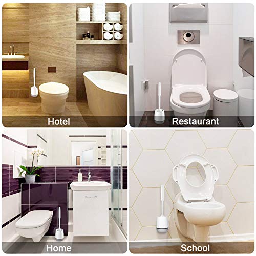WC-Garnitur POPTEN Klobürste Silikon, WC Bürste mit Halter
