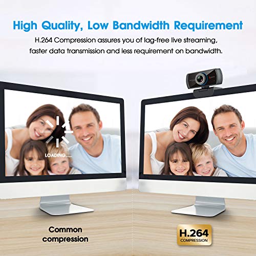 Webcam mit Mikrofon Angetube HD Webcam 1080P Streaming