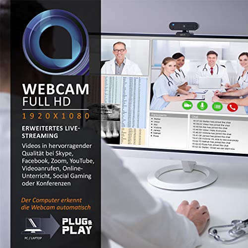 Webcam mit Mikrofon CSL-Computer CSL, Webcam Full HD 1080p