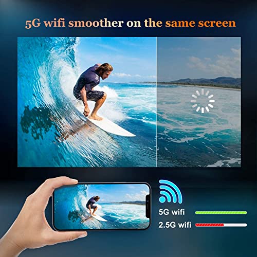 WLAN-Beamer WiMiUS Beamer, Full HD 1080P 8500 Lumen, 4K