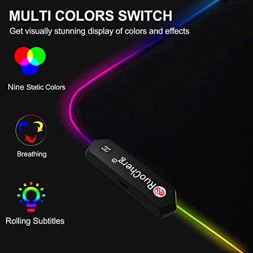 XXL-Mauspad RuoCherg RGB Gaming Mauspad, LED Mauspad