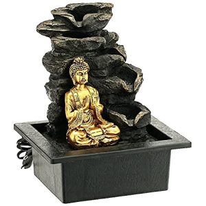 Zimmerbrunnen Zen Light Shira mit Pumpe und LED-Beleuchtung