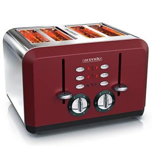 4-Schlitz-Toaster arendo, Automatik Toaster, Bräunungsgrad 1-6