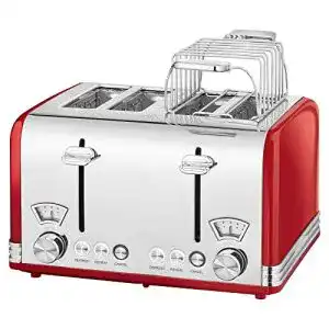 4-Schlitz-Toaster ProfiCook PC-TA 1194, Vintage-Look, Edelstahl