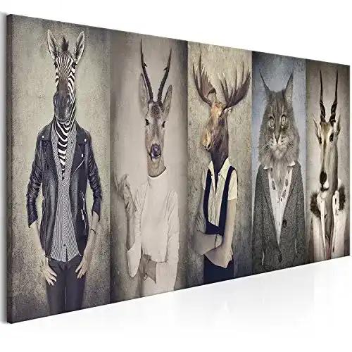 Akustikbild murando Arbeitstiere 120×40 cm Schallschutz
