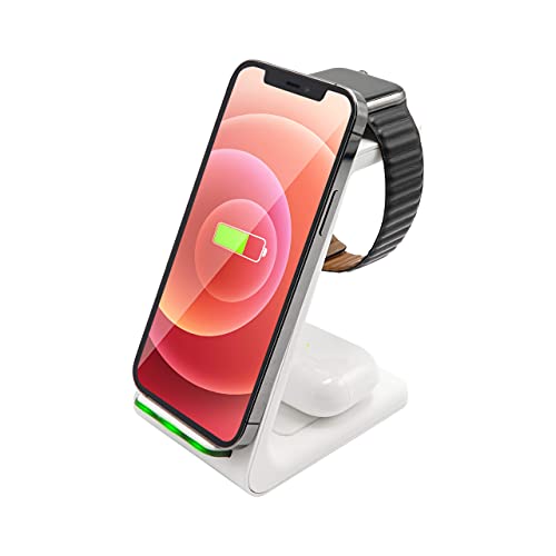 Apple-Watch-Ladegerät Heuken 3 in 1 Wireless Ladestation Weiss