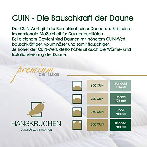 Daunendecke 155×220 Hanskruchen Premium de Luxe