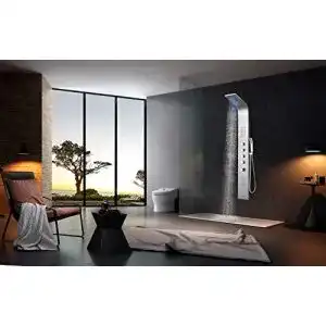 Duschpaneel Elbe ®LED- mit Thermostat und 4 Duschfunktionen