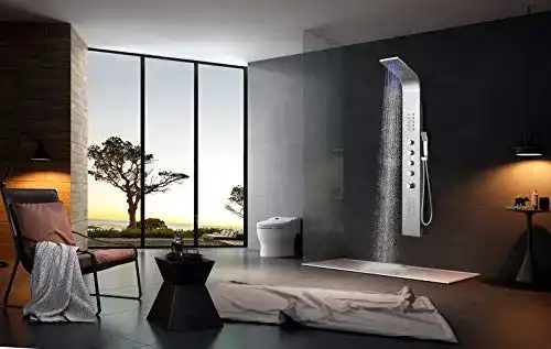 Duschpaneel Elbe ®LED- mit Thermostat und 4 Duschfunktionen