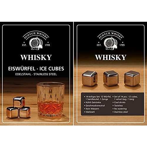 Edelstahl-Eiswürfel WOMA 12 Whisky Steine Edelstahl inkl. Zange