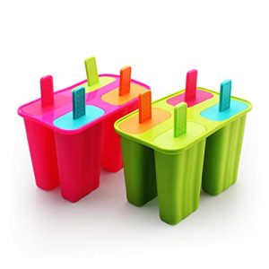 Eis-am-Stiel-Formen DEHUB Eisformen Silikon, Grün+Rosenrot