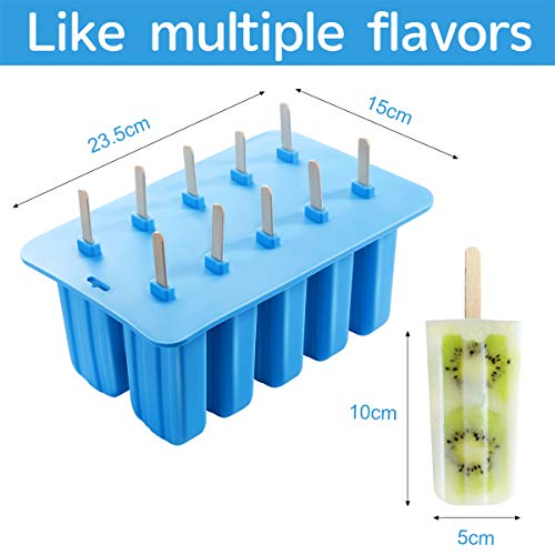 Eis-am-Stiel-Formen MojiDecor Silikon, 10 Popsicle Formen