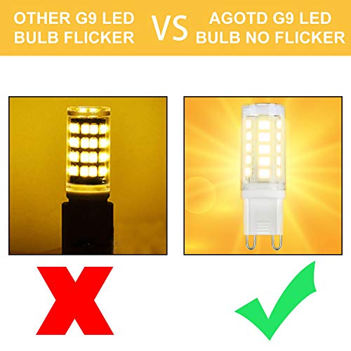 G9-LED AGOTD 4W G9 LED Lampe, 3000K 400 Lumen, 5er Pack