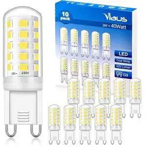 G9-LED Viaus G9 LED Lampen Kaltweiss, 3W, Entspricht 40W, 10er