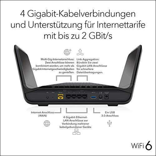 Glasfaser-Router Netgear  RAX70 WiFi 6 Router AX6600 TriBand