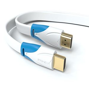 HDMI-Kabel (20m) JAMEGA, 20m HDMI-Kabel Flach Weiß, 4K Ultra