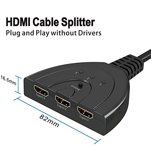 HDMI-Splitter GANA HDMI Switch, 1080P Manuell HDMI Switcher