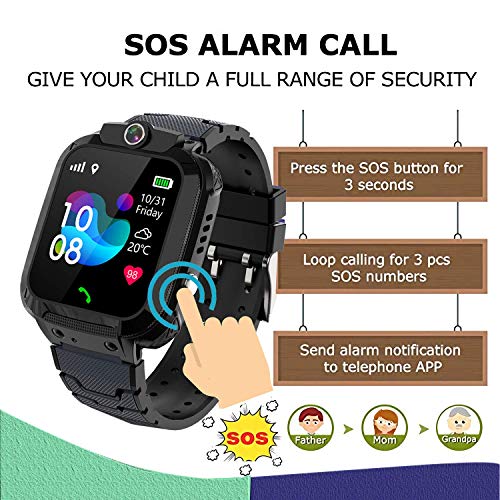 Kinder-Smartwatch PTHTECHUS Kinder GPS Intelligente Uhr