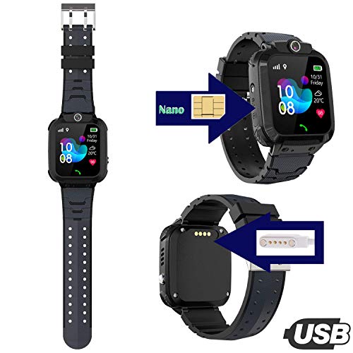 Kinder-Smartwatch PTHTECHUS Kinder GPS Intelligente Uhr