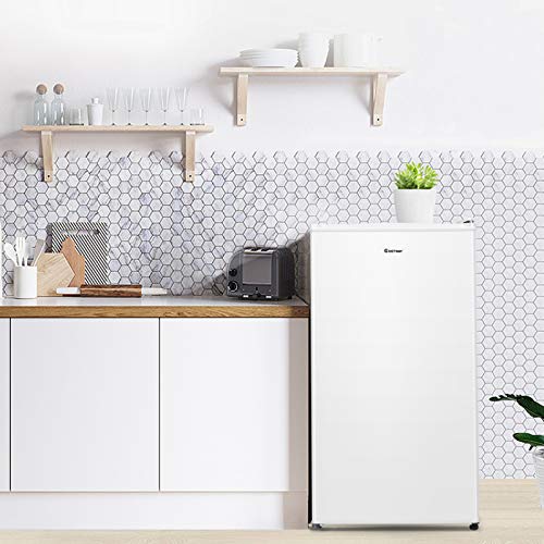 Kleiner Kühlschrank mit Gefrierfach COSTWAY 91L Weiß