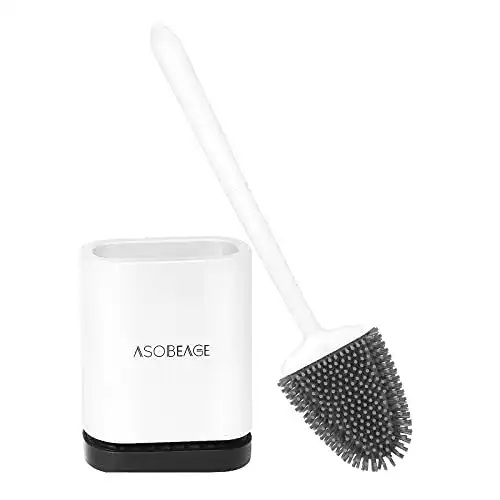 Klobürste ASOBEAGE Toilettenbürste und Behälter, weiß