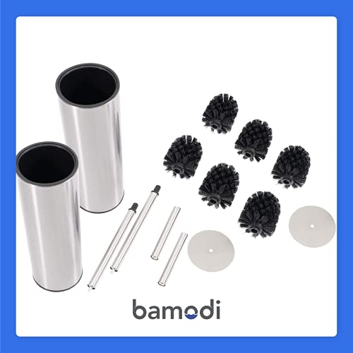 Klobürste Bamodi Set aus 2 Edelstahl und 2 Behälter