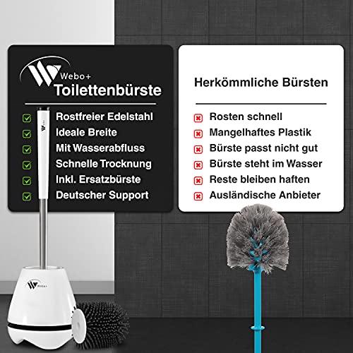 Klobürste Webo+ Klobürste​ inkl. Ersatz-Toilettenbürste, Silikon​