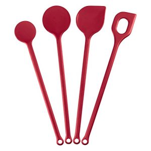 Cucchiai da cucina (plastica) Kigima Set di cucchiai da cucina in plastica, 4 pezzi, rosso
