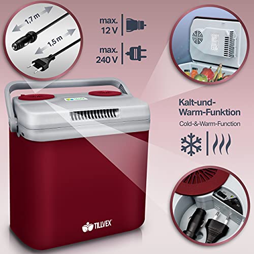 Kühlbox (30 Liter) tillvex Kühlbox elektrisch 32L Mini-Kühlschrank