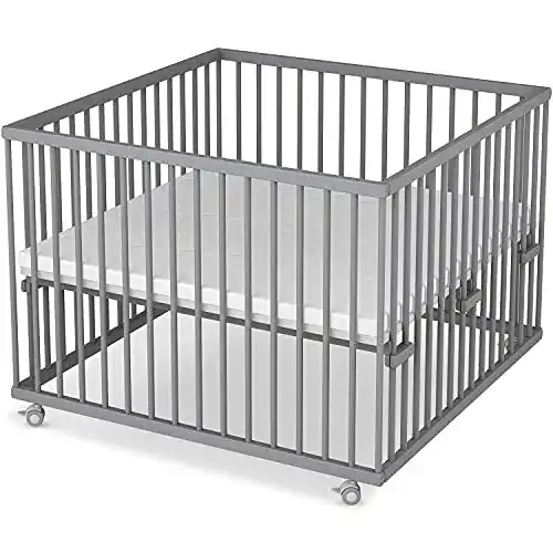 Laufgitter Sämann ® 100×100 cm mit Matratze, TÜV geprüft 2022