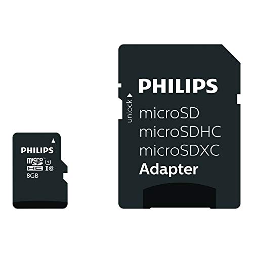 Micro-SD 8GB Philips Micro SDHC Card 8GB Class 10 incl. Adapter