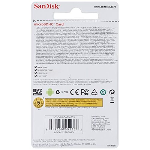 Micro-SD 8GB SanDisk Micro SDHC 8GB Class 4 Speicherkarte