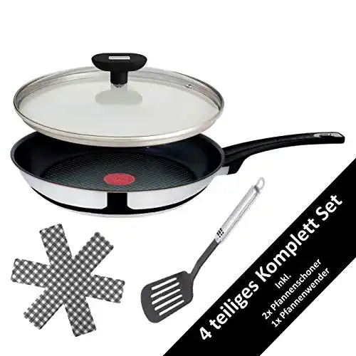 Pfanne mit Deckel Tefal B12595 Jamie Oliver Edelstahl 28 cm, 3 TLG