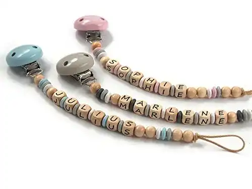 Schnullerkette mit Namen Kleine Lieblinge, Holzprodukt, Unisex