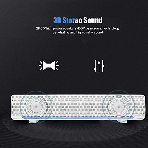 Soundbar (weiß) Topiky USB Soundbar, Wired Stereo