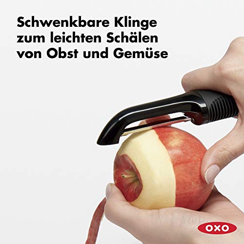 Sparschäler (Linkshänder) OXO Good Grips, mit Zubehör, Schwarz
