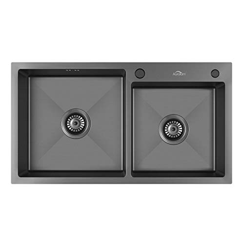 Spülbecken (schwarz) Auralum 78*43CM Küchenspüle ab 80er