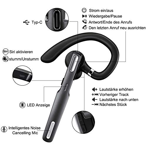 Stereo-Bluetooth-Headset ICOMTOFIT Bluetooth-Headset, kabellos