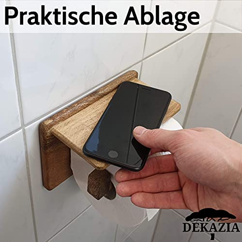 Toilettenpapierhalter ohne Bohren DEKAZIA ® Holz