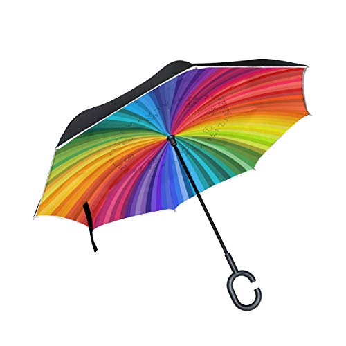 Die beste umgekehrter regenschirm bigjoke doppelschichtig regenbogen Bestsleller kaufen