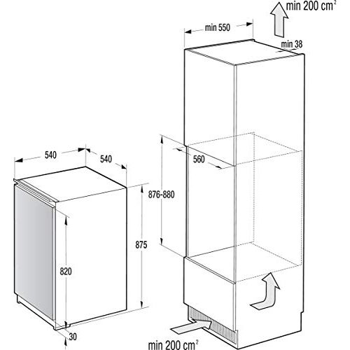 Unterbau Kühlschrank Gorenje RBI 4092 P1 mit Gefrierfach, 120l